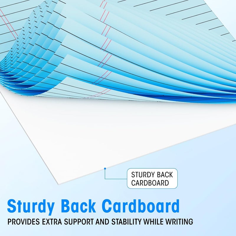 Ciphyfee 3pcs Legal Pads 8.5 x 11, Notepads 8.5 x 11 Inch, Color Note Pads Clear Print Writing Pads of Paper, Memo Pads , Perforate Legal Notepads Paper , Wide Ruled Lined with Sturdy Back,30 Sheets/Pack - Image 5